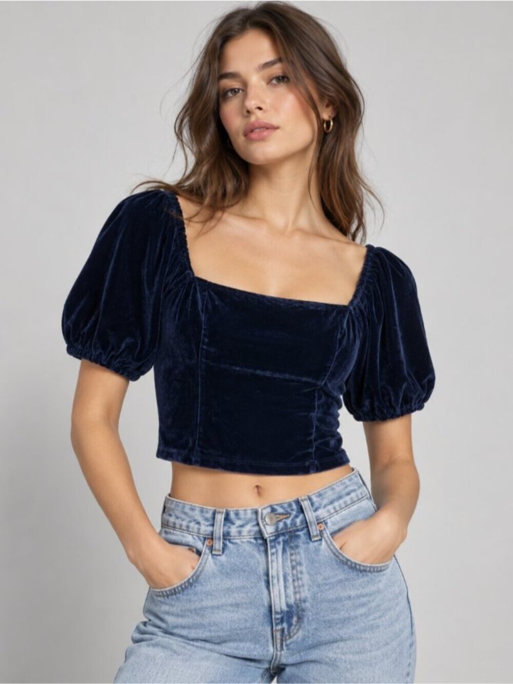 Abercrombie & Fitch Velvet Crop Top